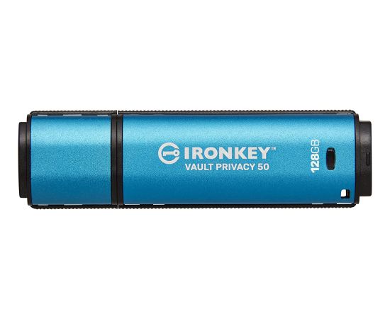 Kingston IronKey Vault Privacy 50 128 GB, USB stick (light blue/black, USB-A 3.2 Gen 1)