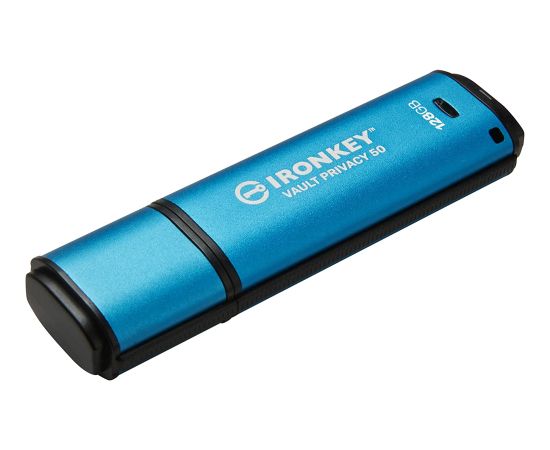 Kingston IronKey Vault Privacy 50 128 GB, USB stick (light blue/black, USB-A 3.2 Gen 1)