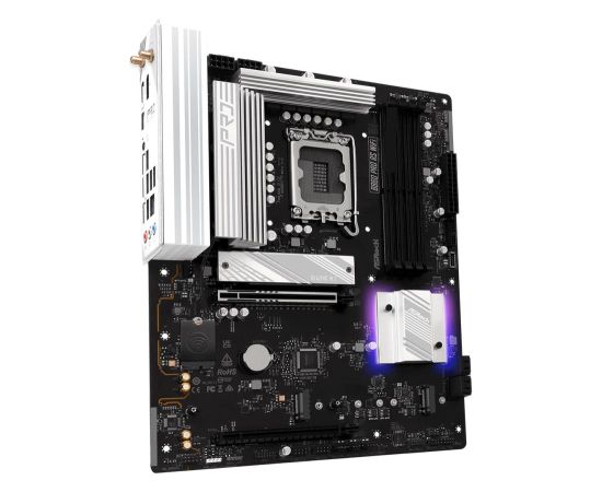 Mainboard ASROCK Memory DDR5 Memory slots 4 1xPCI-Express 4.0 16x 1xPCI-Express 5.0 16x 1xM.2 1xHDMI 1xDisplayPort 1xAudio-In 1xAudio-Out 1xMicrophone 2xUSB 2.0 6xUSB 3.2 1xUSB-C 1xRJ45 B860PRORSWIFI