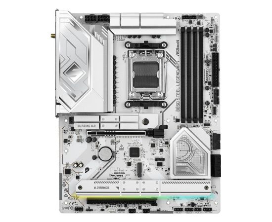 Mainboard ASROCK AMD B850 SAM5 ATX Memory DDR5 Memory slots 4 1xPCI-Express 4.0 16x 1xPCI-Express 5.0 16x 1xM.2 1xHDMI 1xAudio-In 1xAudio-Out 4xUSB 2.0 5xUSB 3.2 2xUSB-C 1xOptical S/PDIF 1xRJ45 B850STEELLEGENDWIFI