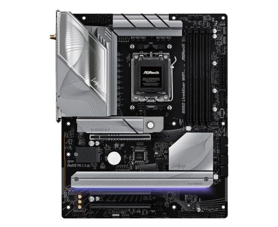 Mainboard ASROCK AMD B850 SAM5 ATX Memory DDR5 Memory slots 4 2xPCI-Express 4.0 16x 1xPCI-Express 5.0 16x 1xM.2 1xHDMI 1xDisplayPort 1xAudio-In 1xAudio-Out 2xUSB 2.0 1xUSB-C 1xOptical S/PDIF 1xRJ45 B850LIVEMIXERWIFI