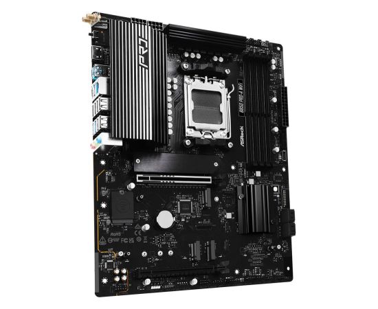 Mainboard ASROCK AMD B850 SAM5 ATX Memory DDR5 Memory slots 4 1xPCI-Express 4.0 16x 1xPCI-Express 5.0 16x 1xM.2 1xHDMI 1xAudio-In 1xAudio-Out 1xMicrophone 6xUSB 2.0 4xUSB 3.2 1xUSB-C 1xRJ45 B850PRO-AWIFI