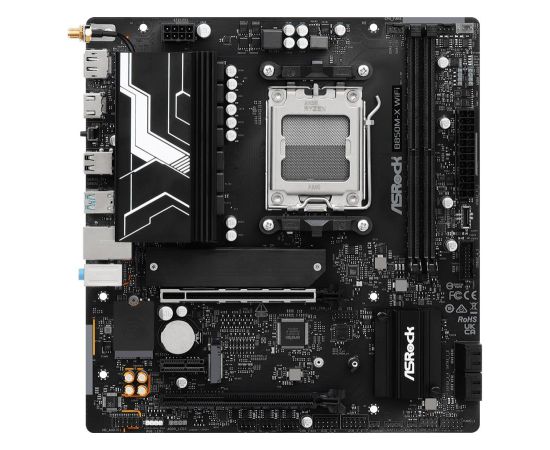 Mainboard ASROCK AMD B850 SAM5 Micro-ATX Memory DDR5 Memory slots 2 1xPCI-Express 4.0 1x 2xPCI-Express 4.0 16x 1xM.2 1xHDMI 1xDisplayPort 1xAudio-In 1xAudio-Out 1xMicrophone 2xUSB 2.0 3xUSB 3.2 1xUSB-C 1xRJ45 B850M-XWIFI