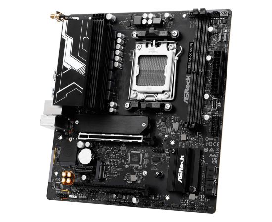 Mainboard ASROCK AMD B850 SAM5 Micro-ATX Memory DDR5 Memory slots 2 1xPCI-Express 4.0 1x 2xPCI-Express 4.0 16x 1xM.2 1xHDMI 1xDisplayPort 1xAudio-In 1xAudio-Out 1xMicrophone 2xUSB 2.0 3xUSB 3.2 1xUSB-C 1xRJ45 B850M-XWIFI