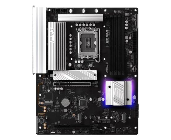 Mainboard ASROCK Intel B860 Express LGA1851 ATX Memory DDR5 Memory slots 4 1xPCI-Express 4.0 16x 1xPCI-Express 5.0 16x 1xM.2 1xHDMI 1xDisplayPort 1xAudio-In 1xAudio-Out 1xMicrophone 2xUSB 2.0 6xUSB 3.2 1xUSB-C 1xRJ45 B860PRORS