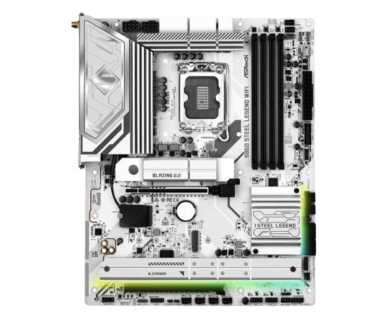 Mainboard ASROCK Intel B860 Express LGA1851 ATX Memory DDR5 Memory slots 4 1xPCI-Express 4.0 16x 1xPCI-Express 5.0 16x 1xM.2 1xHDMI 1xDisplayPort 1xAudio-Out 1xMicrophone 3xUSB 2.0 6xUSB 3.2 1xUSB-C w/Thunderbolt 1xOptical S/PDIF 1xRJ45 B860STEELLEGENDWIF