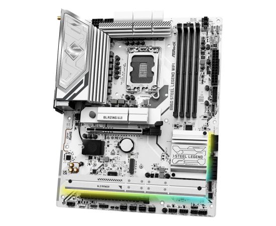 Mainboard ASROCK Intel B860 Express LGA1851 ATX Memory DDR5 Memory slots 4 1xPCI-Express 4.0 16x 1xPCI-Express 5.0 16x 1xM.2 1xHDMI 1xDisplayPort 1xAudio-Out 1xMicrophone 3xUSB 2.0 6xUSB 3.2 1xUSB-C w/Thunderbolt 1xOptical S/PDIF 1xRJ45 B860STEELLEGENDWIF