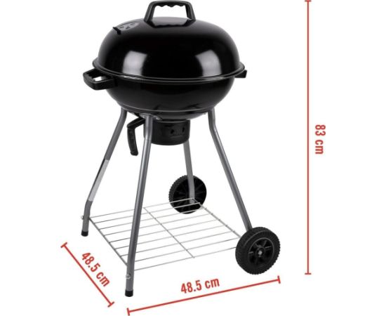 BBQ GRILL OGRODOWY KULISTY REX STALOWY 46CM Z POPIELNIKIEM