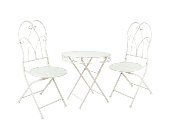 Balcony set SUNDY table and 2 chairs, antique white