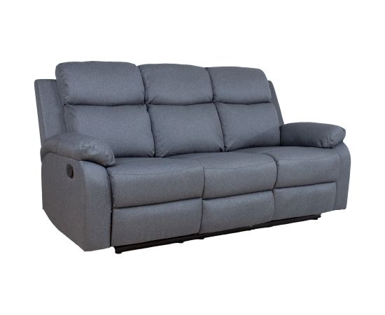 Recliner sofa REX 3-seater with manual mechanism, dark grey