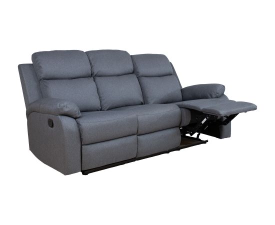 Recliner sofa REX 3-seater with manual mechanism, dark grey