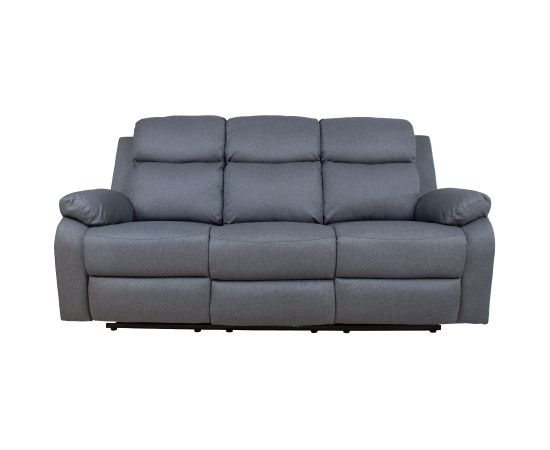 Recliner sofa REX 3-seater with manual mechanism, dark grey