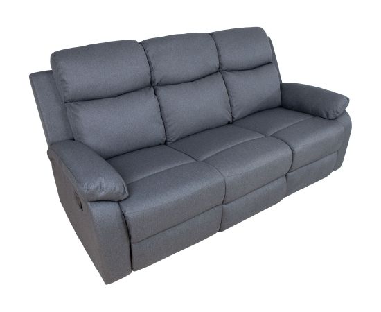 Recliner sofa REX 3-seater with manual mechanism, dark grey