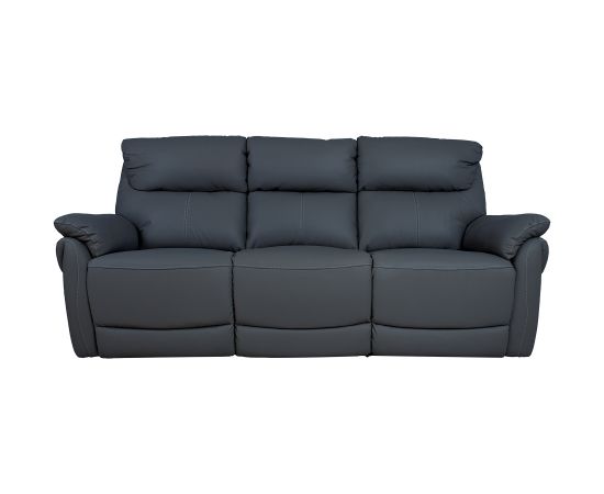 Recliner sofa BOWEN 3-seater with electric mechanism, dark grey genuine leather