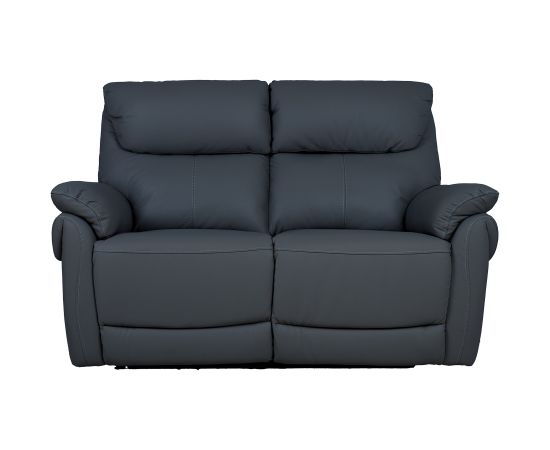 Recliner sofa BOWEN 2-seater with electric mechanism, dark grey genuine leather