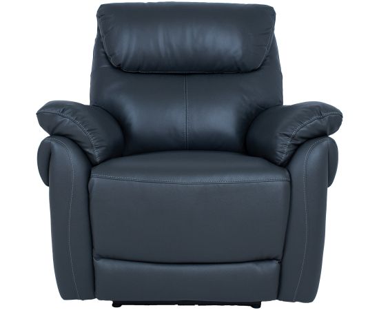 Recliner armchair BOWEN with electric mechanism, dark grey genuine leather