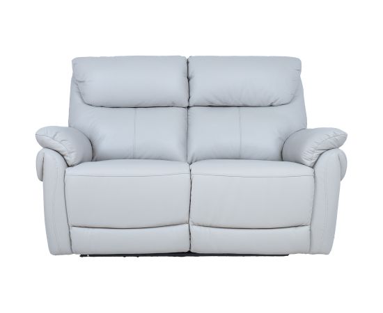 Recliner sofa BOWEN 2-seater with electric mechanism, beige genuine leather