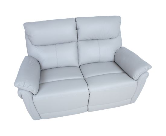 Recliner sofa BOWEN 2-seater with electric mechanism, beige genuine leather