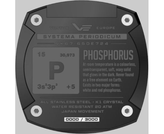 Vostok Europe Systema Periodicum Phosphorus VK67-650E724LeSiblack