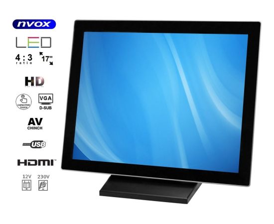 Monitor Nvox Monitor dotykowy led 17cali vga hdmi 12v 230v