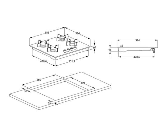 Built-in gas hob Beko