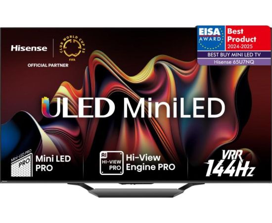 TV Hisense 65U7NQ U7NQ 65" 4K UHD Mini LED melns - Televizors