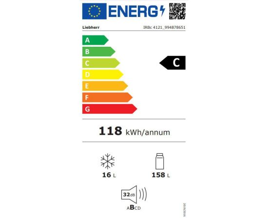 Liebherr IRBc 4121 built-in refrigerator with freezer