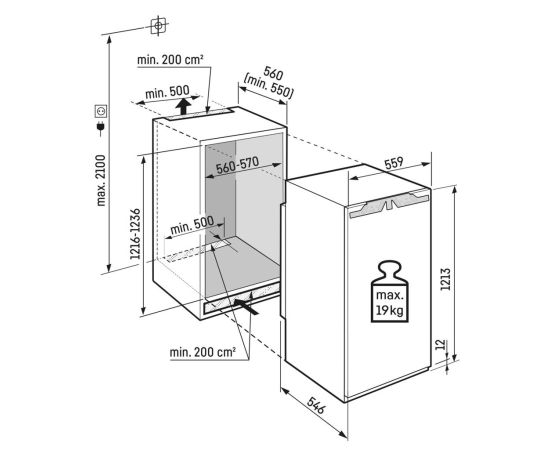 Liebherr IRBc 4121 built-in refrigerator with freezer