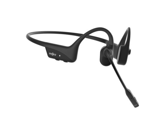 SHOKZ OpenComm2 2025 Upgrade Wireless Bluetooth Bone Conduction Videoconferencing Headset with USB-C Charging Port | 16 Hr Talk Time, 29m Wireless Range, 1 Hr Charge Time | Includes Noise Cancelling Boom Mic, Black