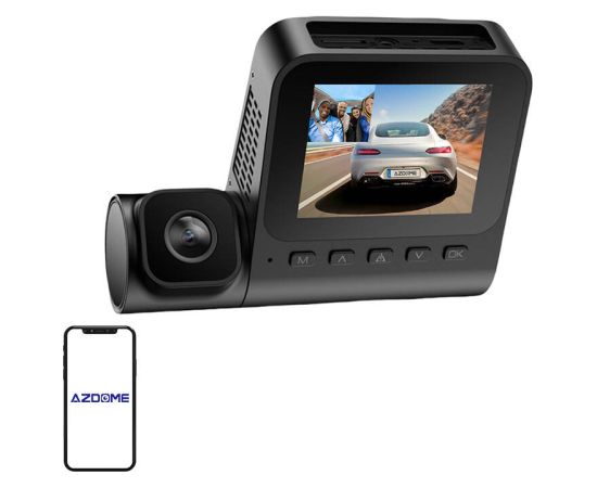 1080p front camera and 1080p indoor camera Azdome V600-2CH, G-sensor