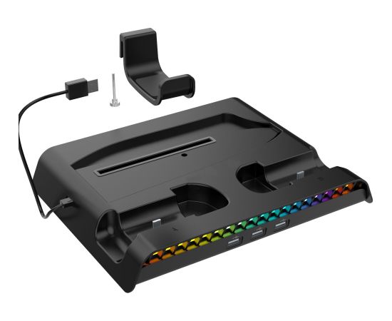 iPega P5S006 RGB Uzlādes Statīvs + Dzesēšana PS5 Spēļu Kontrollerim