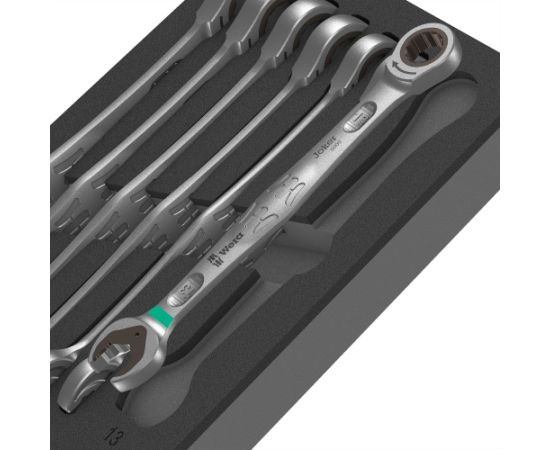 Wera 9730 foam insert 6000 Joker Set 1, 11 pieces, tool set (black/grey, combination ratchet wrench set, in foam insert for workshop trolley)