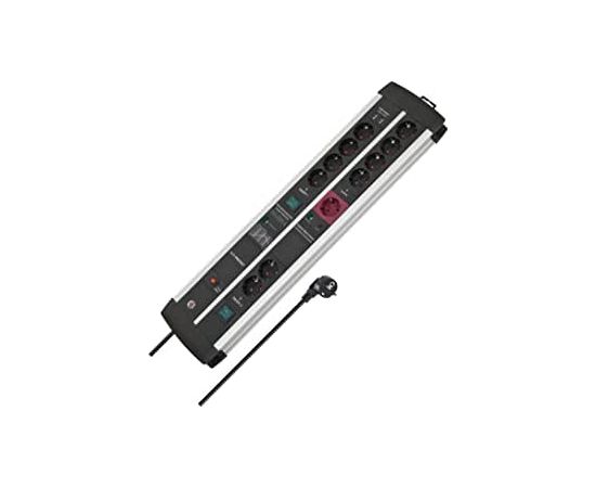 Brennenstuhl Premium-Protect-Line, 11-way duo, power strip (black/silver, 120,000A surge protection, 3 meters)