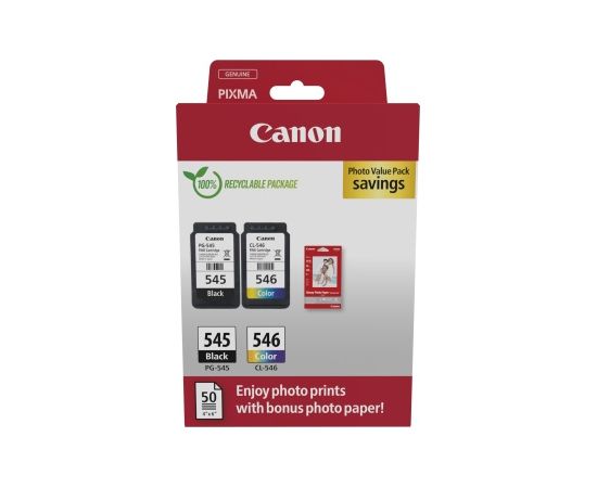 Canon PG-545/CL-546 (8287B008) Ink Cartridge Multipack, BK/CMY