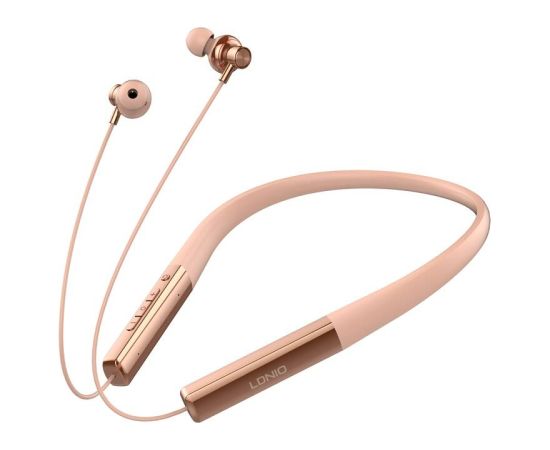 LDNIO N01 wireless neckband headphones (rose gold)