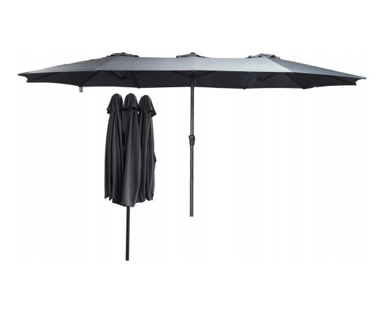 PARASOL OGRODOWY XXXL 2.7x4.6M SZARY SASKA GARDEN