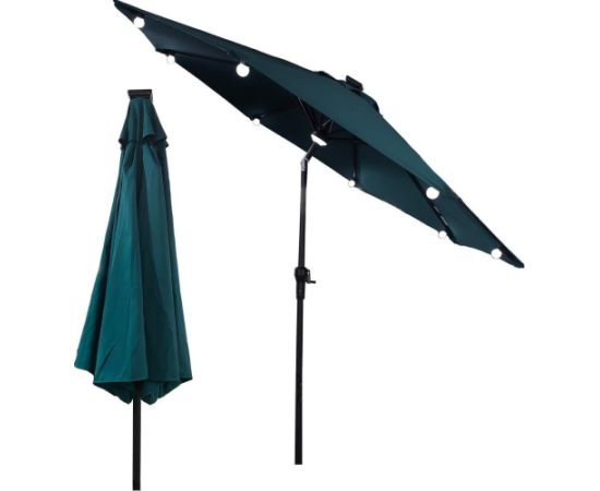 Saska Garden PARASOL OGRODOWY Z OŚWIETLENIEM ŻARÓWKI LED 270CM TURKUSOWY