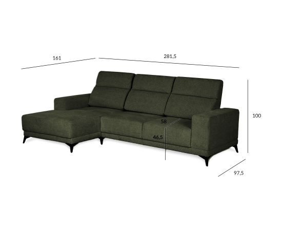 Corner sofa DARLA VN dark green