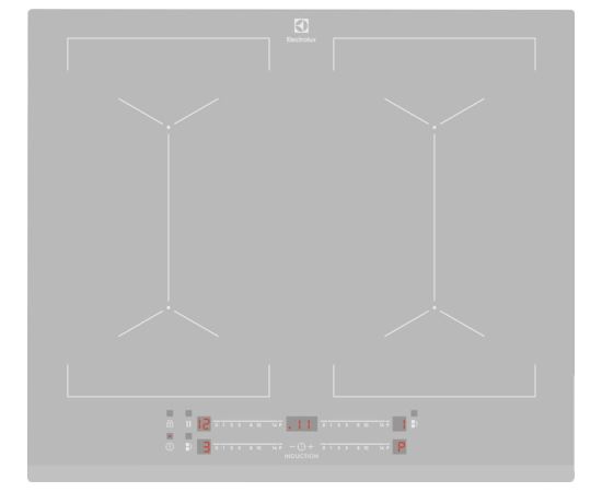 Electrolux EIV64440BS Silver Built-in 60 cm Zone induction hob 4 zone(s)