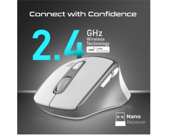 Promate Samit Silent Click Ergonomiskā Bezvadu pele 2.4GHz / 2200 DPI