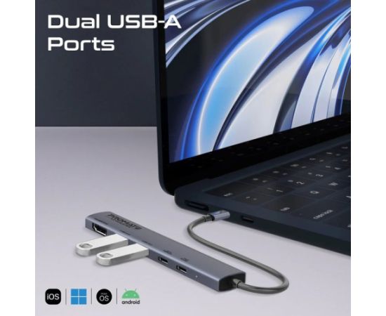 Promate LinkHub-5X Hub HDMI 4K@60Hz / USB-C PD100W