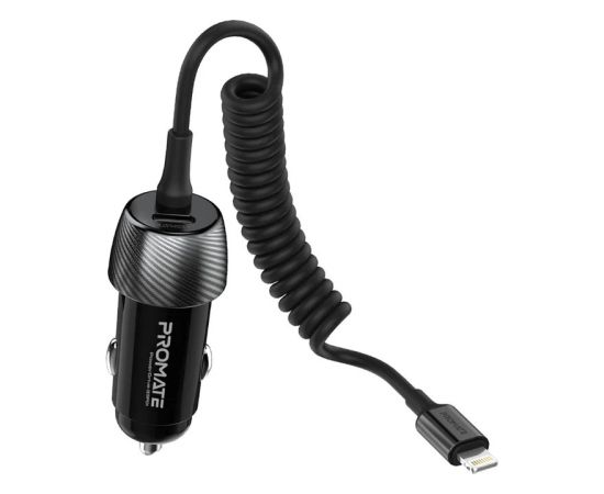 Promate PowerDrive-33PDI Auto lādētājs 33W / Lightning + USB-C