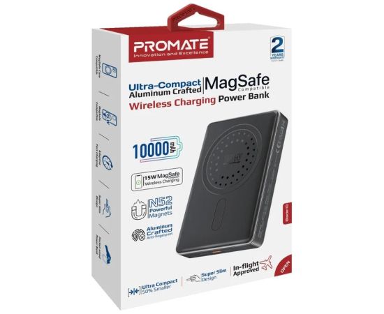 Promate Blade-10 Переносная зарядная батарея 10000mAh / MagSafe 15W / USB-C PD 20W