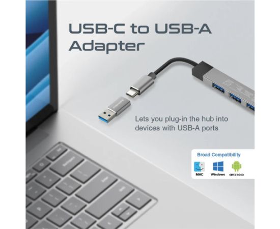 Promate LiteHub-4 USB-C Hub 3xUSB2.0 + USB3.0