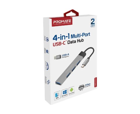 Promate LiteHub-4 USB-C Hub 3xUSB2.0 + USB3.0