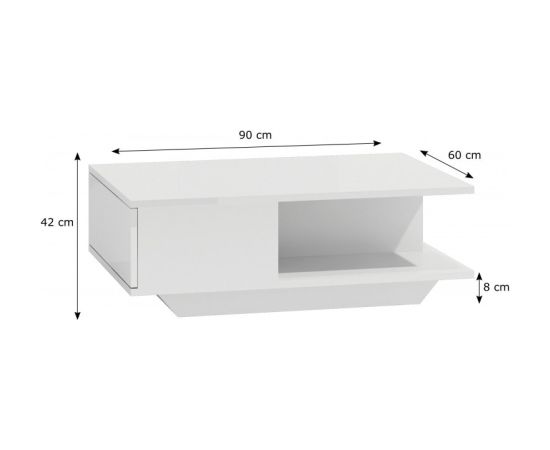 Top E Shop Topeshop DENVER BIEL P coffee/side/end table Coffee table Free-form shape 1 leg(s)