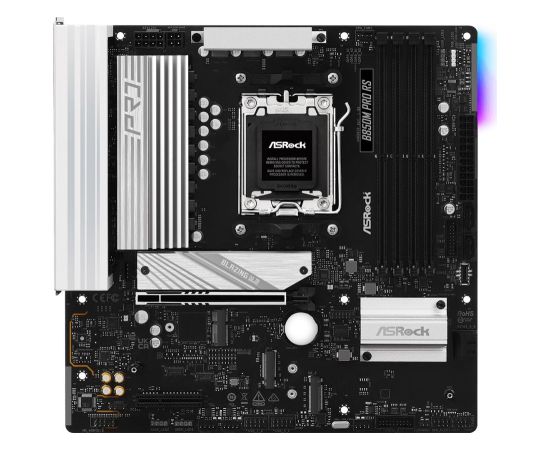 Mainboard ASROCK AMD B850 SAM5 Micro-ATX Memory DDR5 Memory slots 4 1xPCI-Express 4.0 4x	 1xPCI-Express 5.0 16x 1xM.2 1xHDMI 1xDisplayPort 1xAudio-In 1xAudio-Out 1xMicrophone 4xUSB 2.0 3xUSB 3.2 1xUSB-C 1xRJ45 B850MPRORS