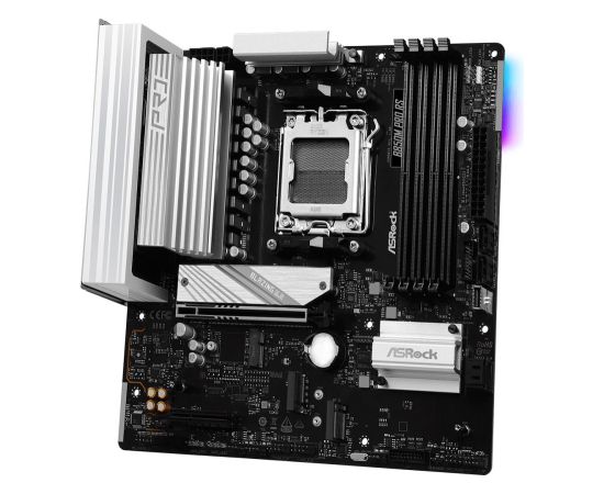 Mainboard ASROCK AMD B850 SAM5 Micro-ATX Memory DDR5 Memory slots 4 1xPCI-Express 4.0 4x	 1xPCI-Express 5.0 16x 1xM.2 1xHDMI 1xDisplayPort 1xAudio-In 1xAudio-Out 1xMicrophone 4xUSB 2.0 3xUSB 3.2 1xUSB-C 1xRJ45 B850MPRORS