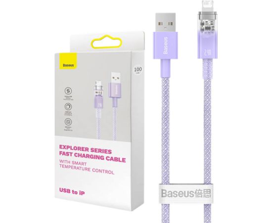 Fast Charging cable Baseus USB-A to Lightning  Explorer Series 2m, 2.4A (purple)