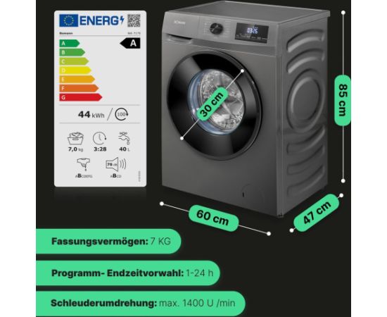 Bomann WA7175T Veļas mašīna 7kg 1400rpm